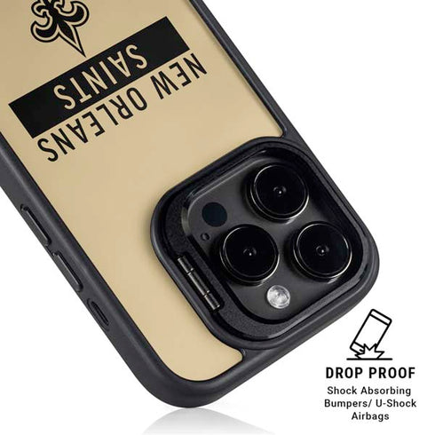 NFL New Orleans Saints Gold Performance Series iPhone 15 Pro Kickstand Case